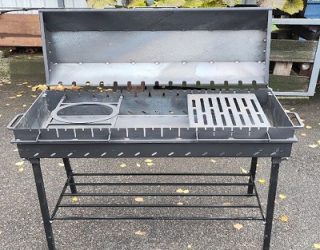  Мангал-барбекю з кришкою на 17 шампурів (сталь 4 мм.) 900х400х160